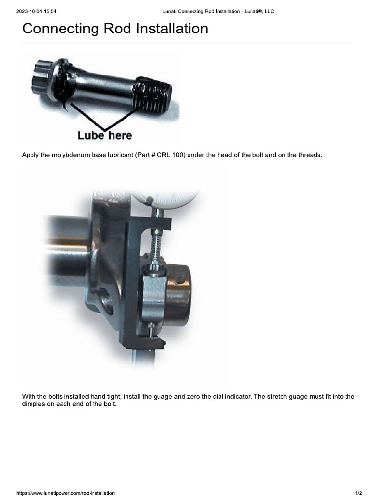 Connecting Rod Installation PDF