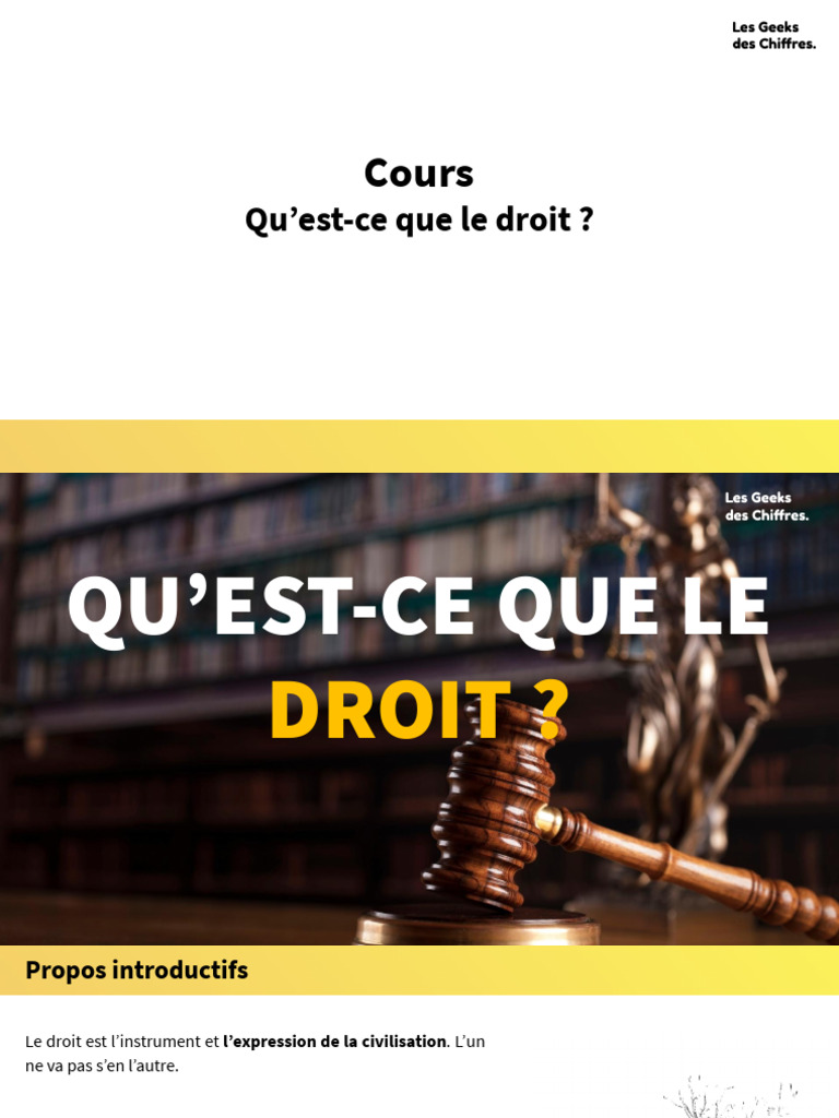 COURS 1 - QU_EST CE QUE LE DROIT _ .pptx | PDF