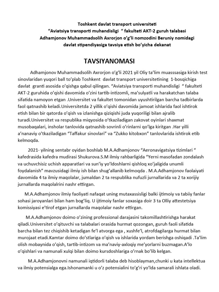 Tavsiyanoma | PDF