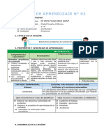 Sesión de Aprendizaje N 2 Problemas de Sustracion