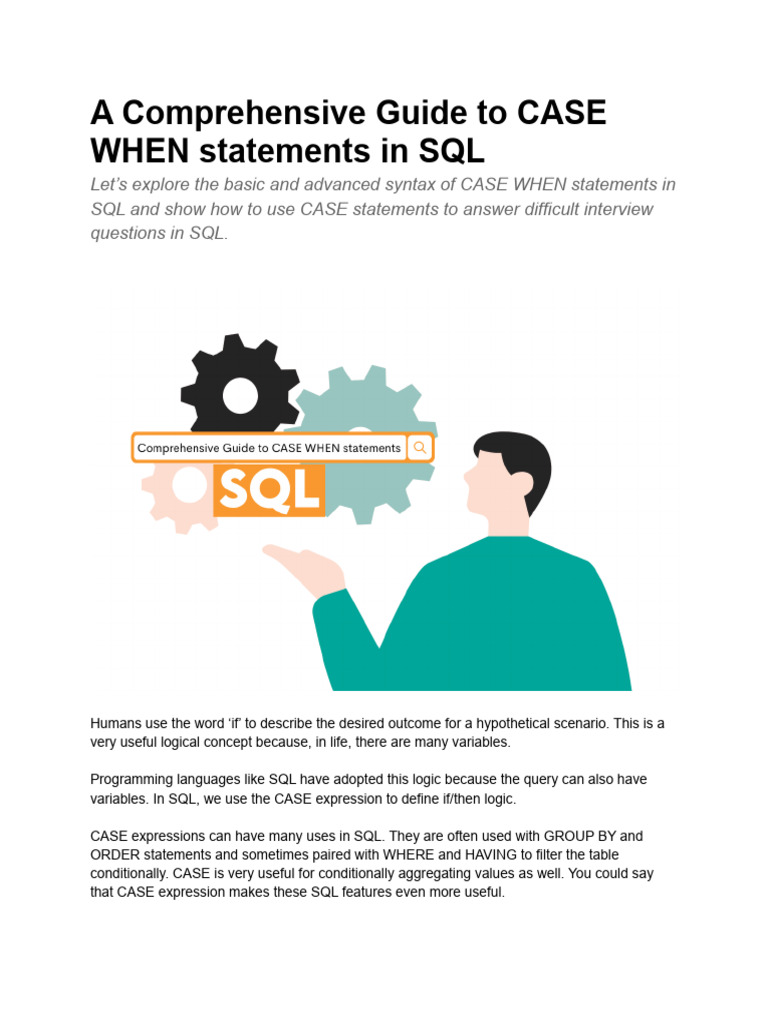 Basic and Advanced Syntax of CASE WHEN Statements in SQL | PDF