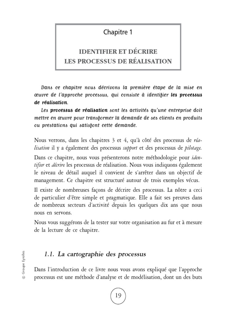 Identifier les processus de réalisation | PDF