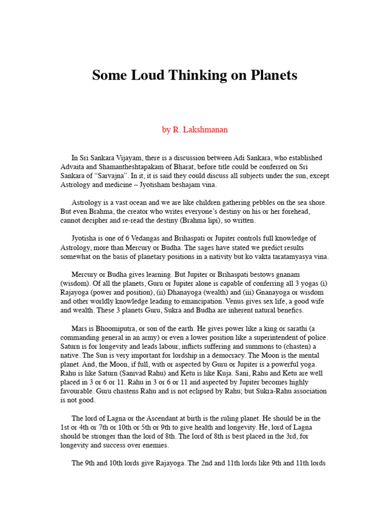 Some loud thinking on planets pdf planets in astrology divination
