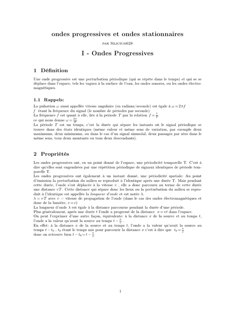 Ondes Stationnaires Pdf