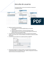 Ejercicio Alta de Usuarios