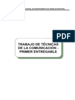 Formato Del Primer Entregable - Técnicas de La Comunicación N°1