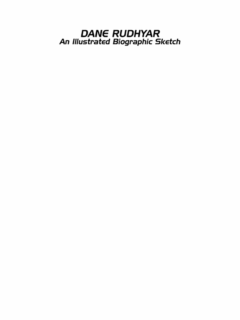 Dane Rudhyar - An Illustrated Biographic Sketch | PDF