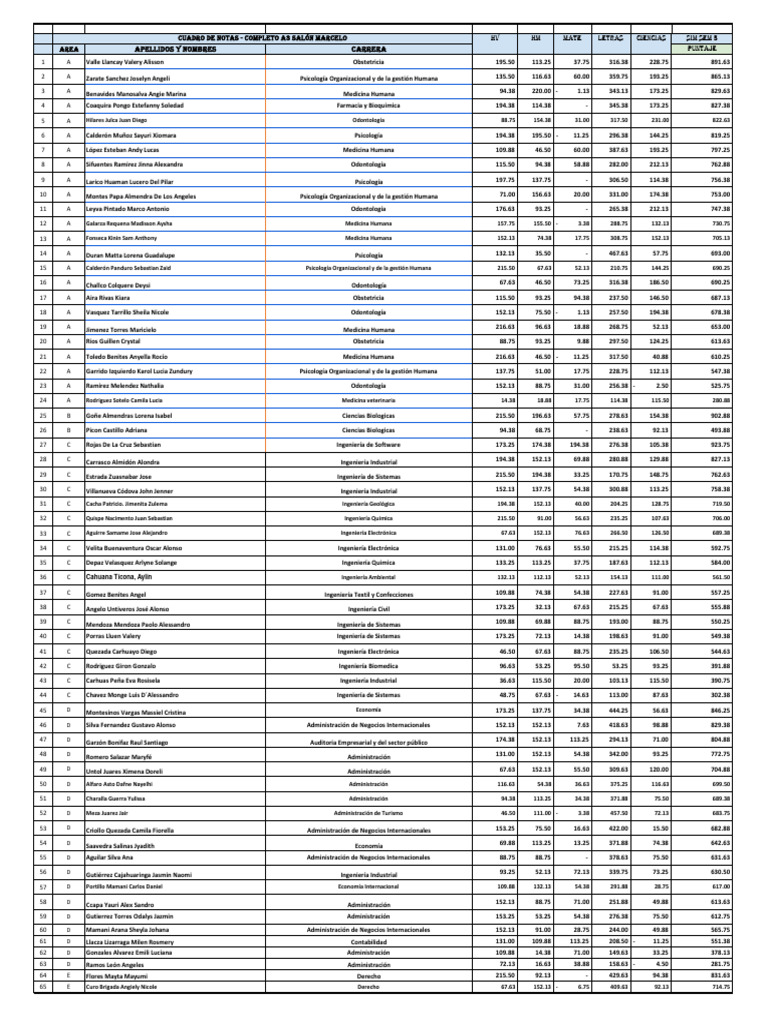 Formato de Notas - Sim Sem 5 A3 Marcelo | PDF | Ingeniería | Business