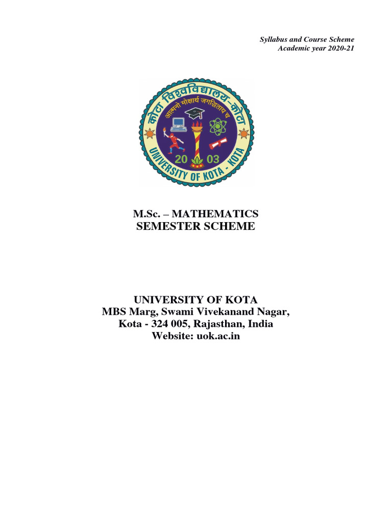 M Sc Syllabus Pdf