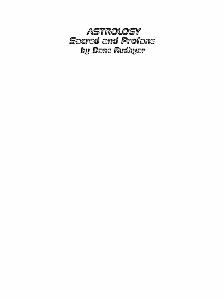 Dane rudhyar astrology sacred and profane pdf astrology deities