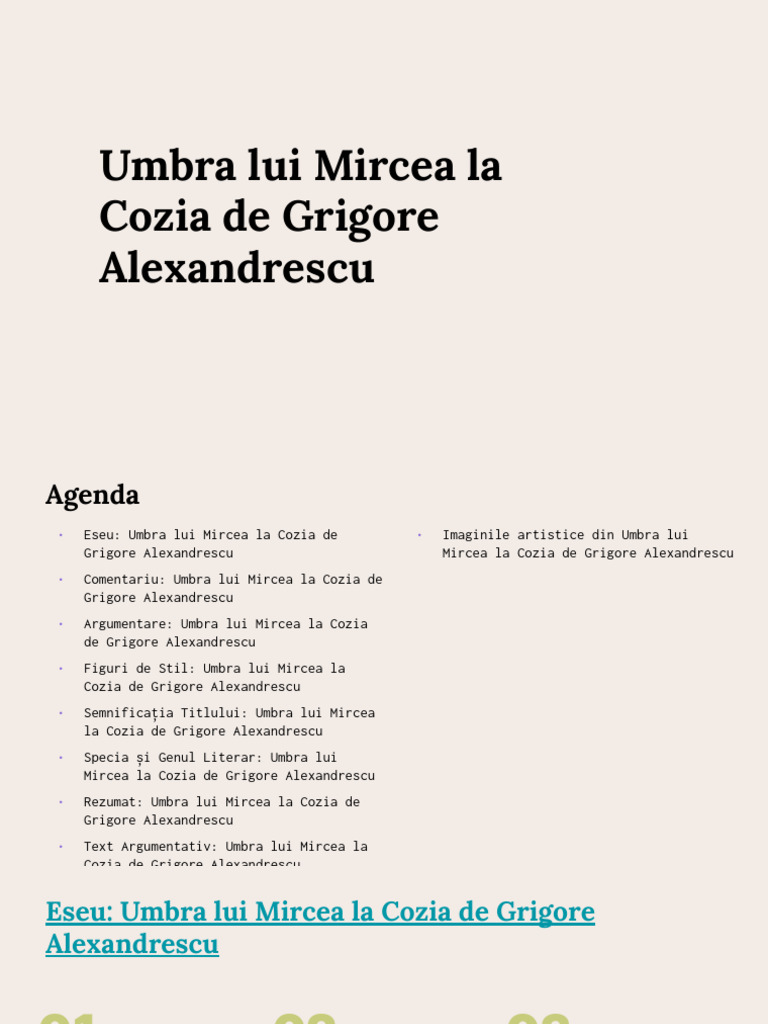 Umbra Lui Mircea La Cozia Comentariu Umbra Lui Mircea La Cozia de Grigore Alexandrescu | PDF