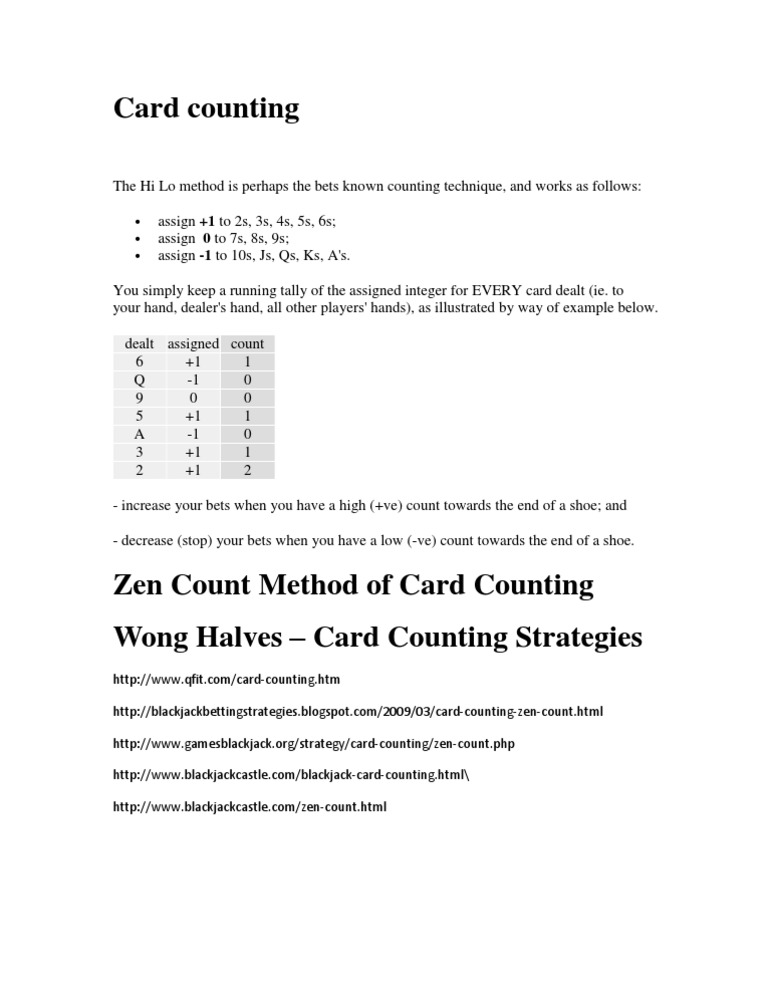 Card Counting | PDF | Card Counting | Gambling Games