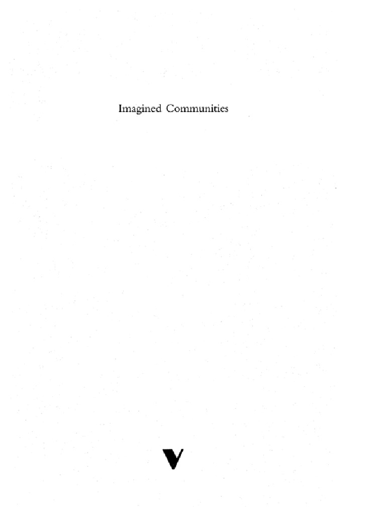 Benedict Anderson Imagined Communities 1983