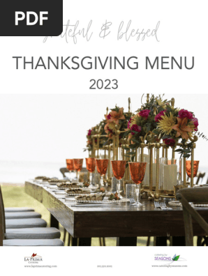 Catering by Seasons Thanksgiving  Menu 2023