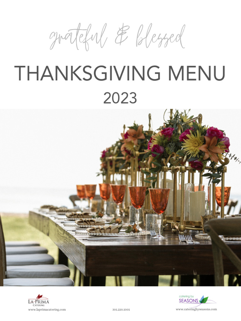 Catering by Seasons Thanksgiving Menu 2023 | PDF | Roasting | Foods