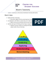 Blooms Taxonomy Handout