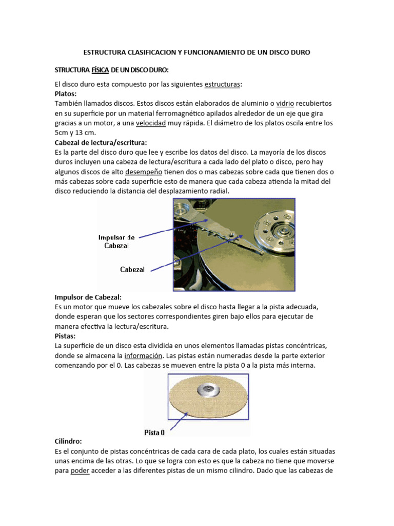 Estructura y Funcionamiento del Disco Duro | PDF | Arranque | Archivo ...