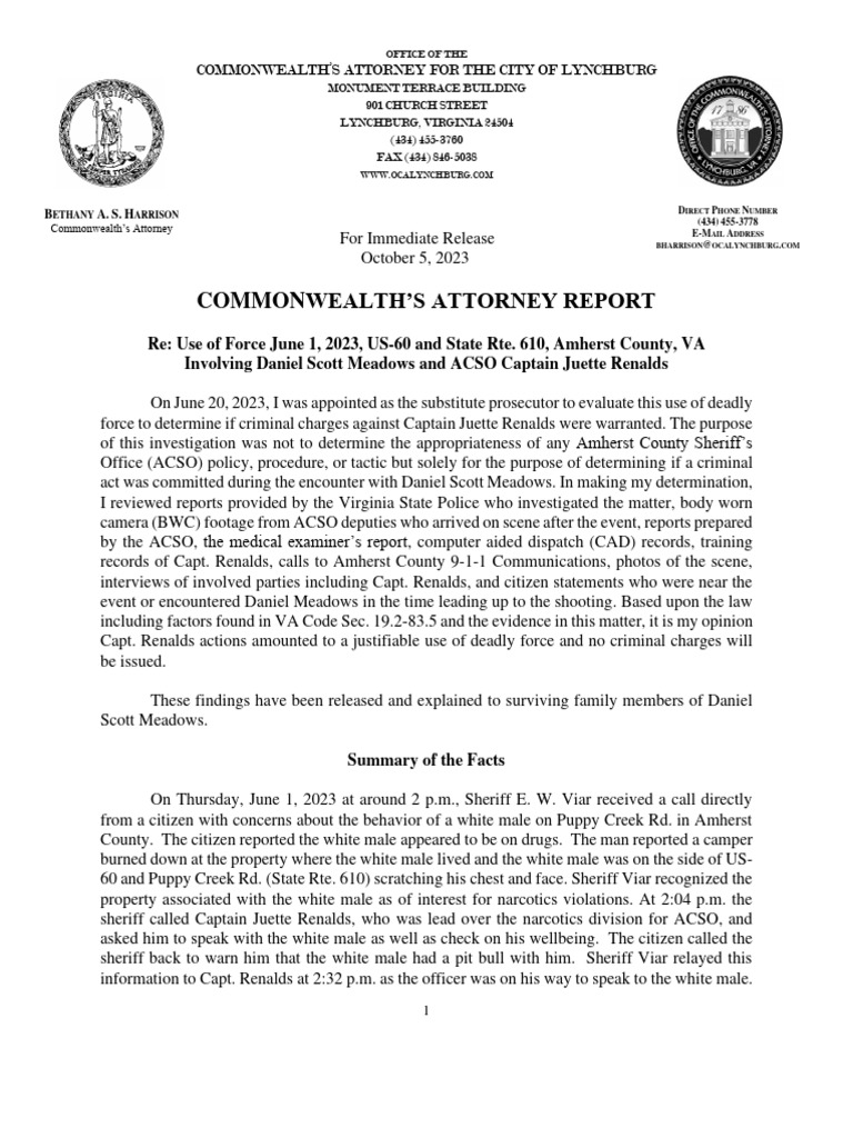 Report use of force daniel scott meadows june 1 2023 pdf deadly