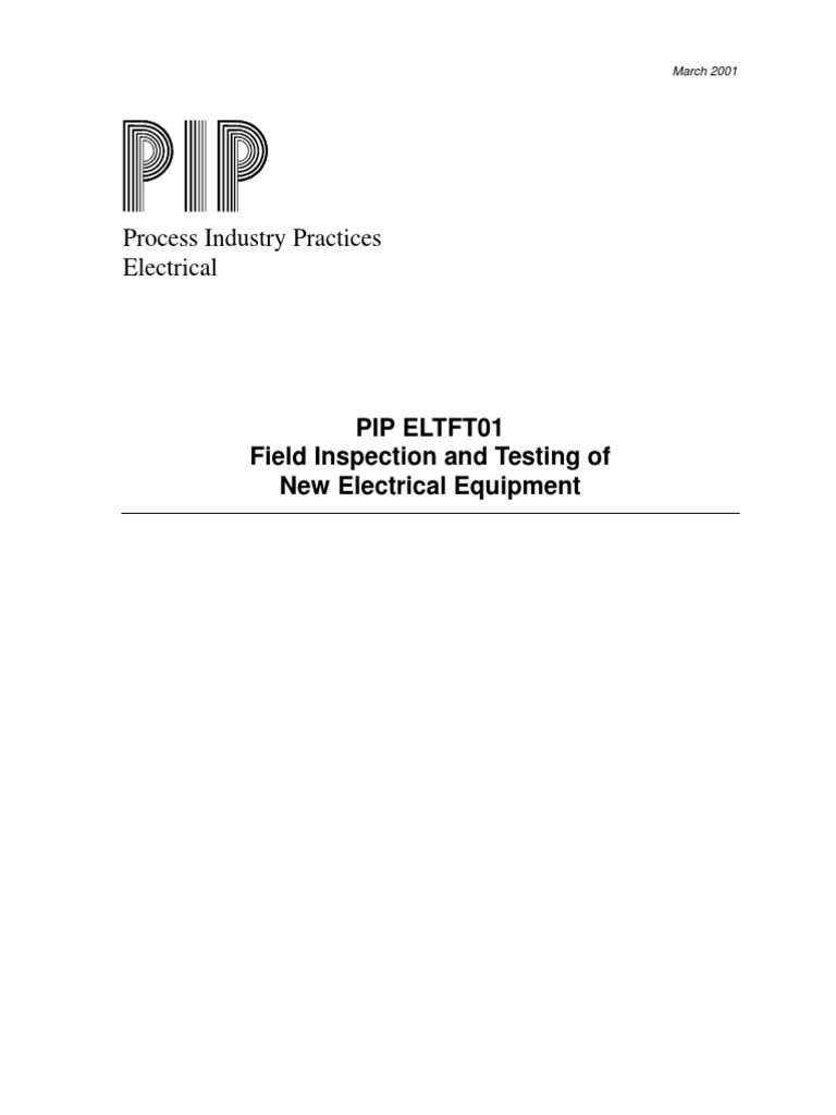 Field Inspection & Testing of New Electrical Equip. | PDF | Cable ...