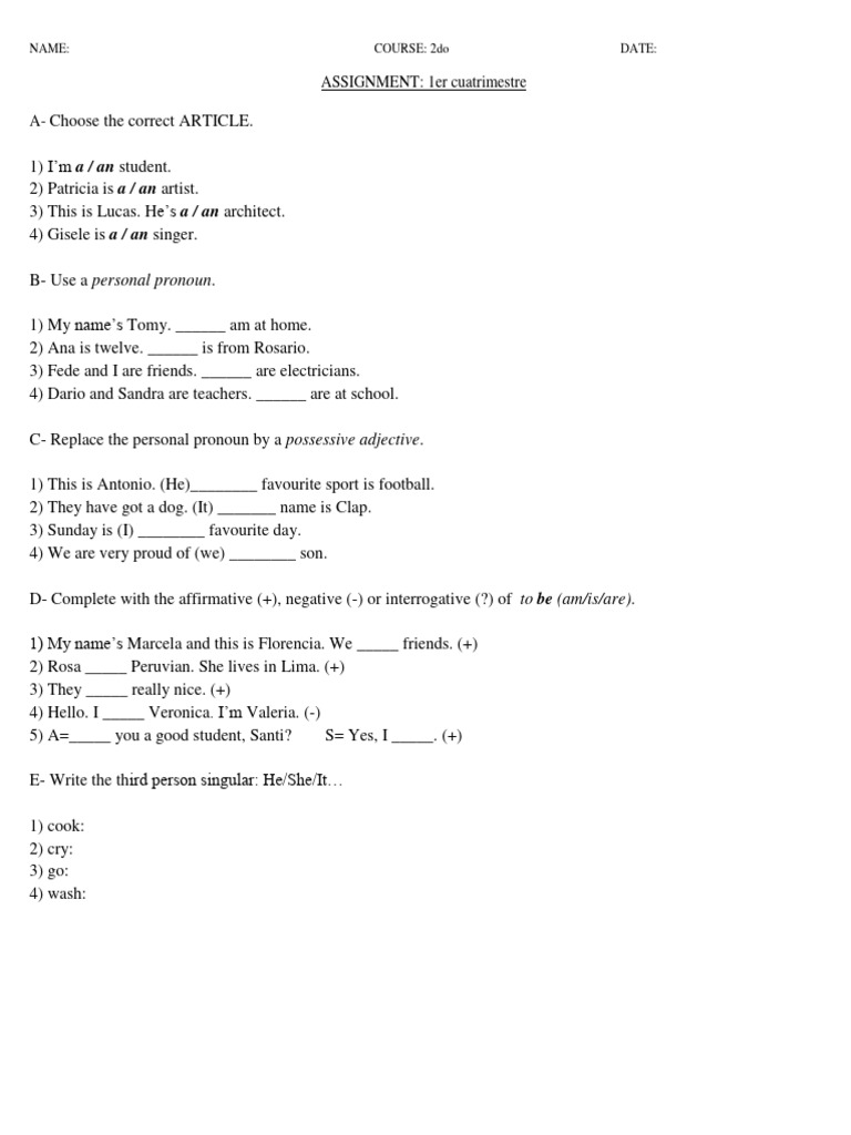 ASSIGNMENT 1er Cuatri2023 - 2do | PDF | Language Arts & Discipline ...