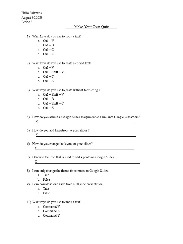 Hailo Salavaria Make Your Own Quiz Google Slides PDF