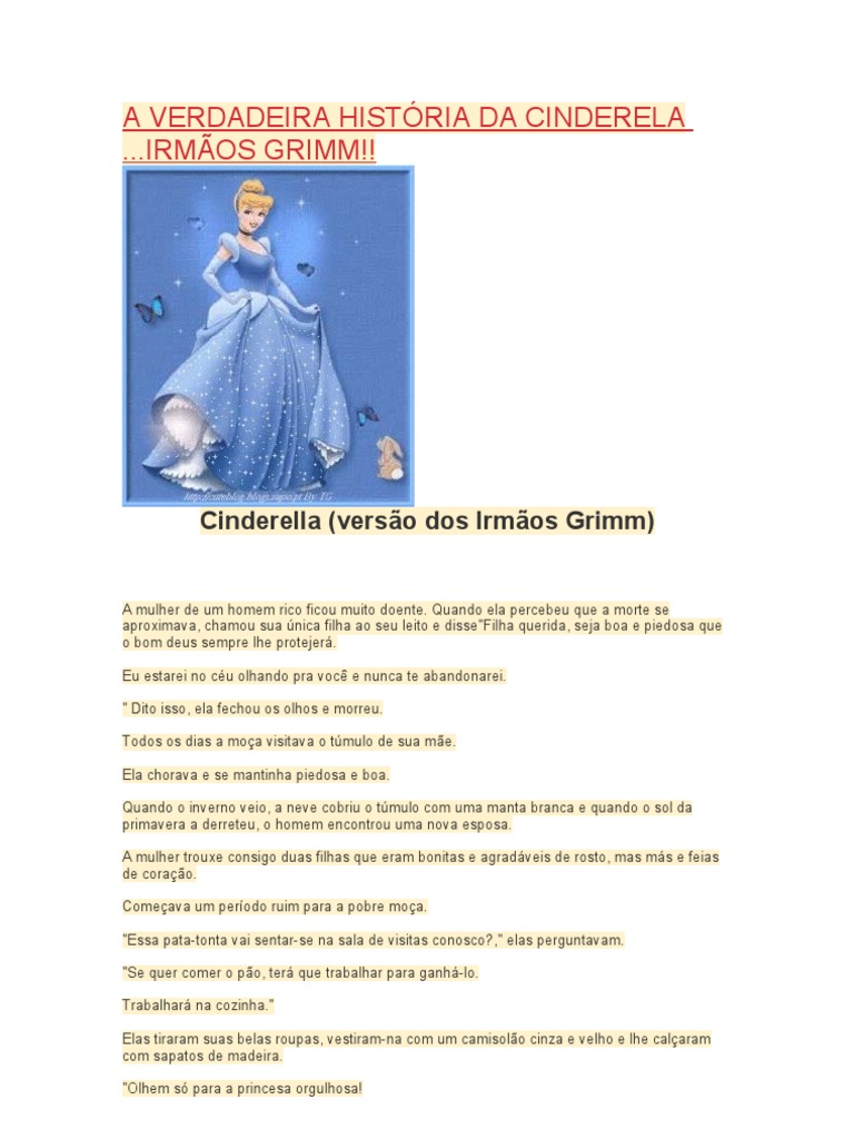 A VERDADEIRA HISTÓRIA DA CINDERELA | PDF | Natureza