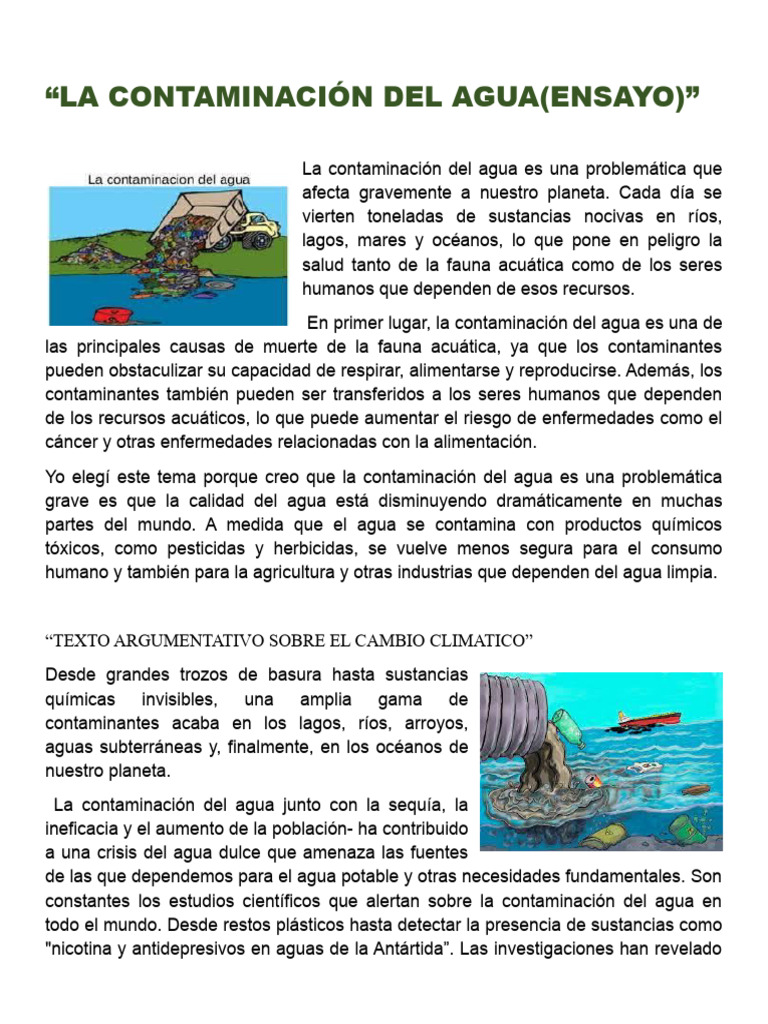 La Contaminación Del Agua | PDF | Agua | Contaminación