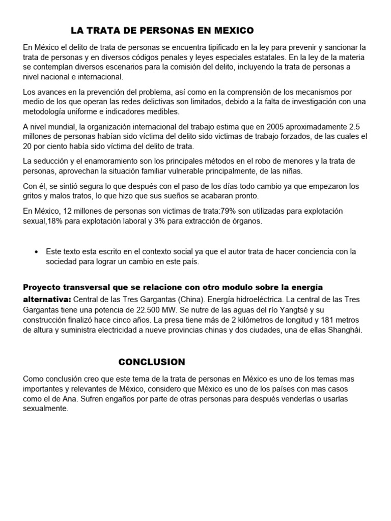 La Trata de Personas en Mexico | PDF | Finanzas y dinero