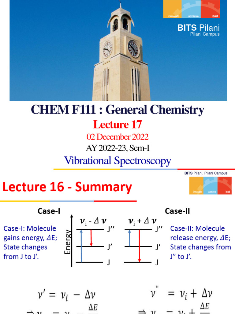 Lecture 17 PDF Infrared Spectroscopy Raman Spectroscopy