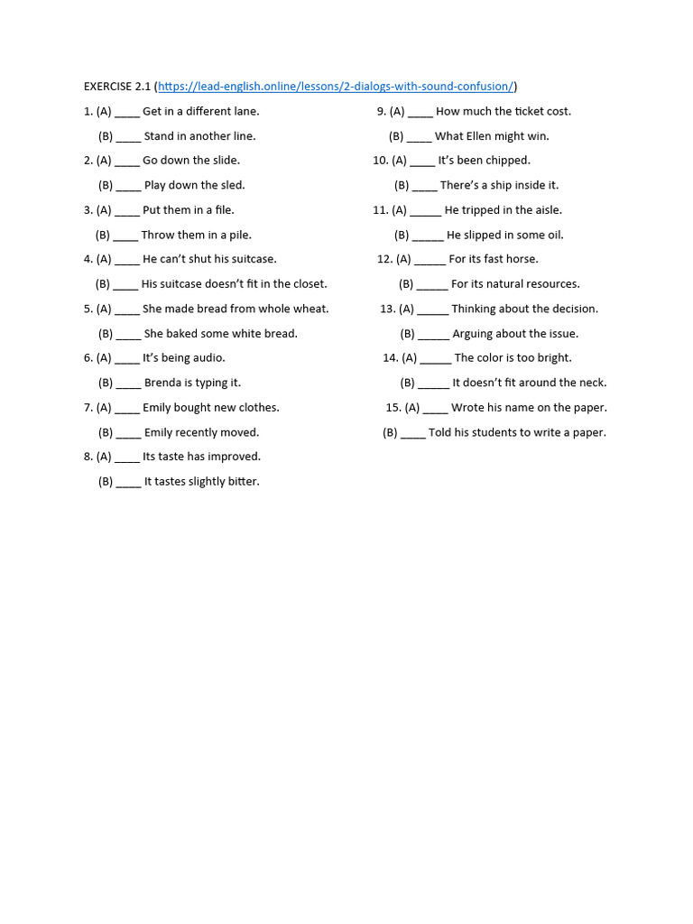 Exercise 2.1 Sound Confusion PDF