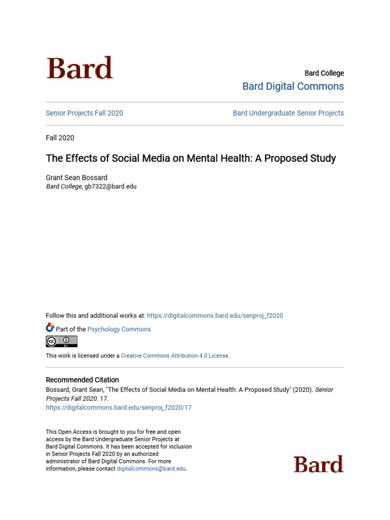 Social Media's Impact on Mental Health | PDF | Social Media | Popular ...