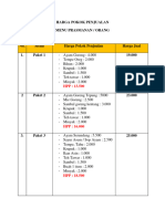 Harga Pokok Prasmanan Terbaru