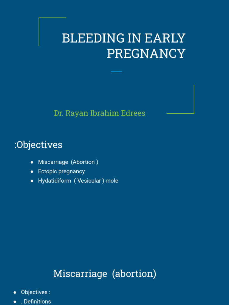 Bleeding in Early Pregnancy | PDF