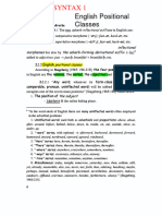 Syntax 1 - English Positional Classes