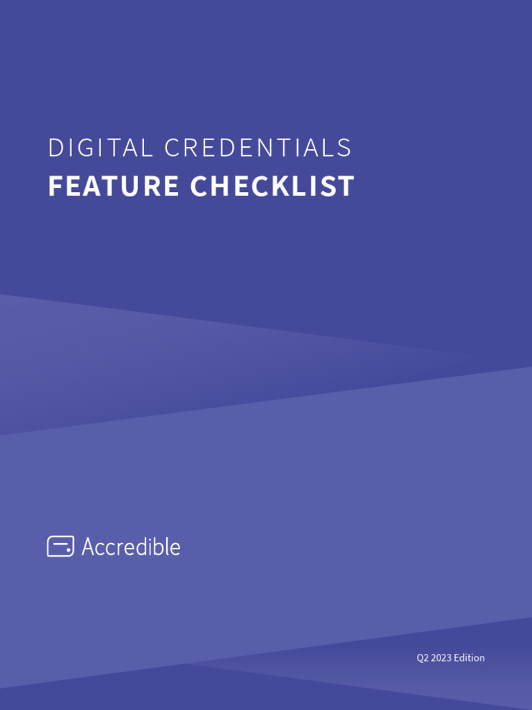 Accredible Digital Credentials Checklist | PDF | Computers