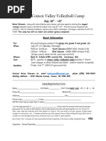 2023 Summer Camp Registration Form