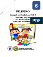 Filipino6 - Q4 - SIM3 - Opinyon o Reaksyon Sa Napakinggang Balita o Isyu - v5