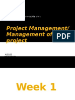 Project Management/ Management of Project: BTEC HNC & HND - Sept 2010&2011