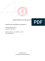 Instituto Tecnológico de Santo Domingo (INTEC) : Alejandro Tejada ID: 1100754 Licenciatura en Bioquímica