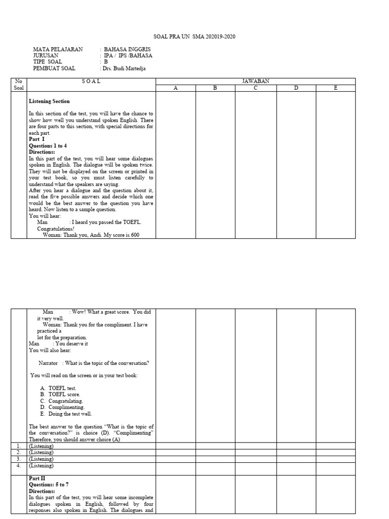 SMA English Exam Prep | PDF