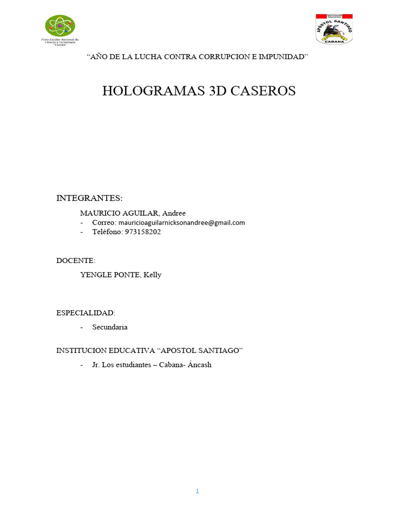 Holograma 3d pdf