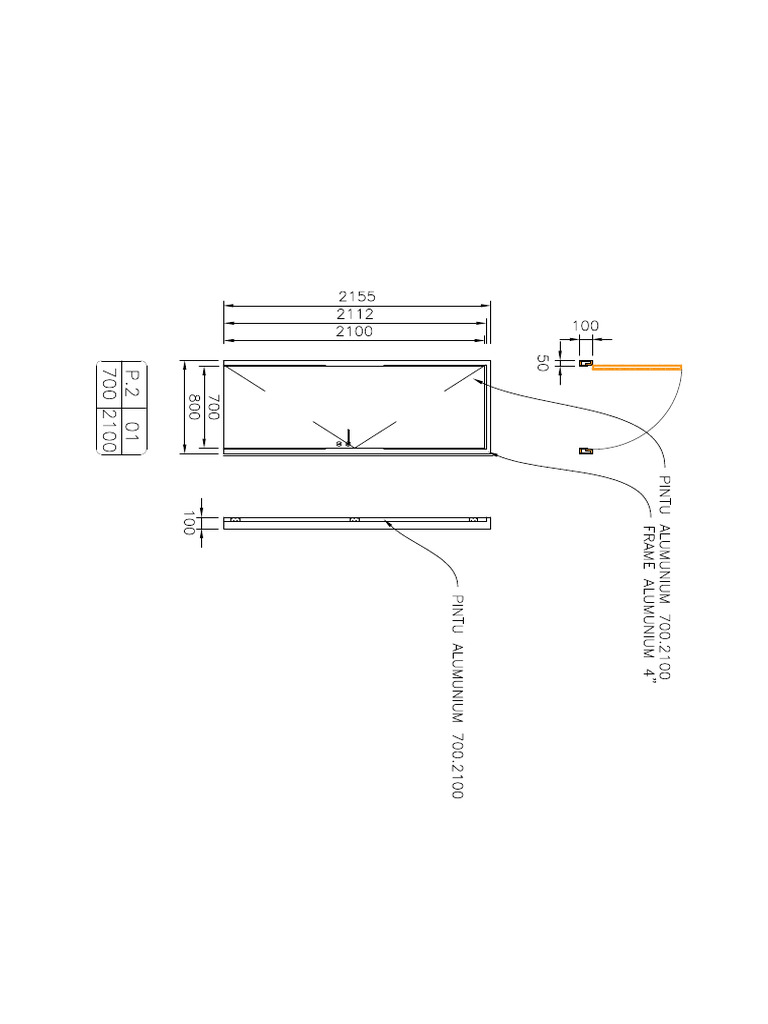 Detail Pintu Kusen Aluminium (P.2) | PDF