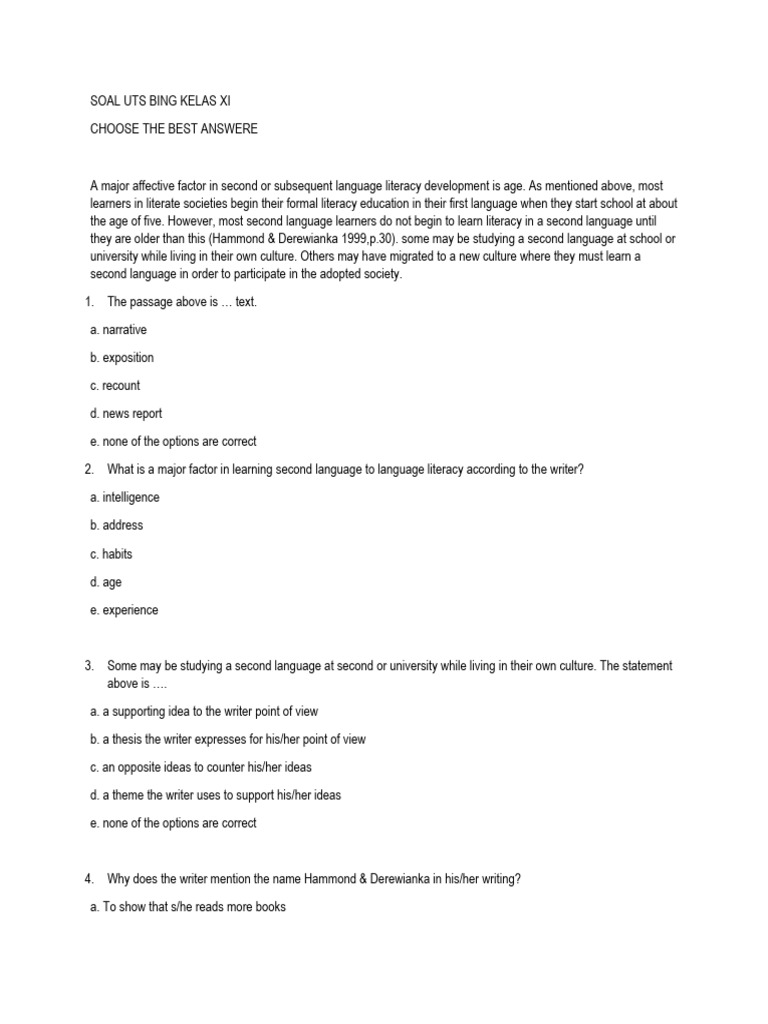 High School English Exam | PDF | Language Arts & Discipline | General ...