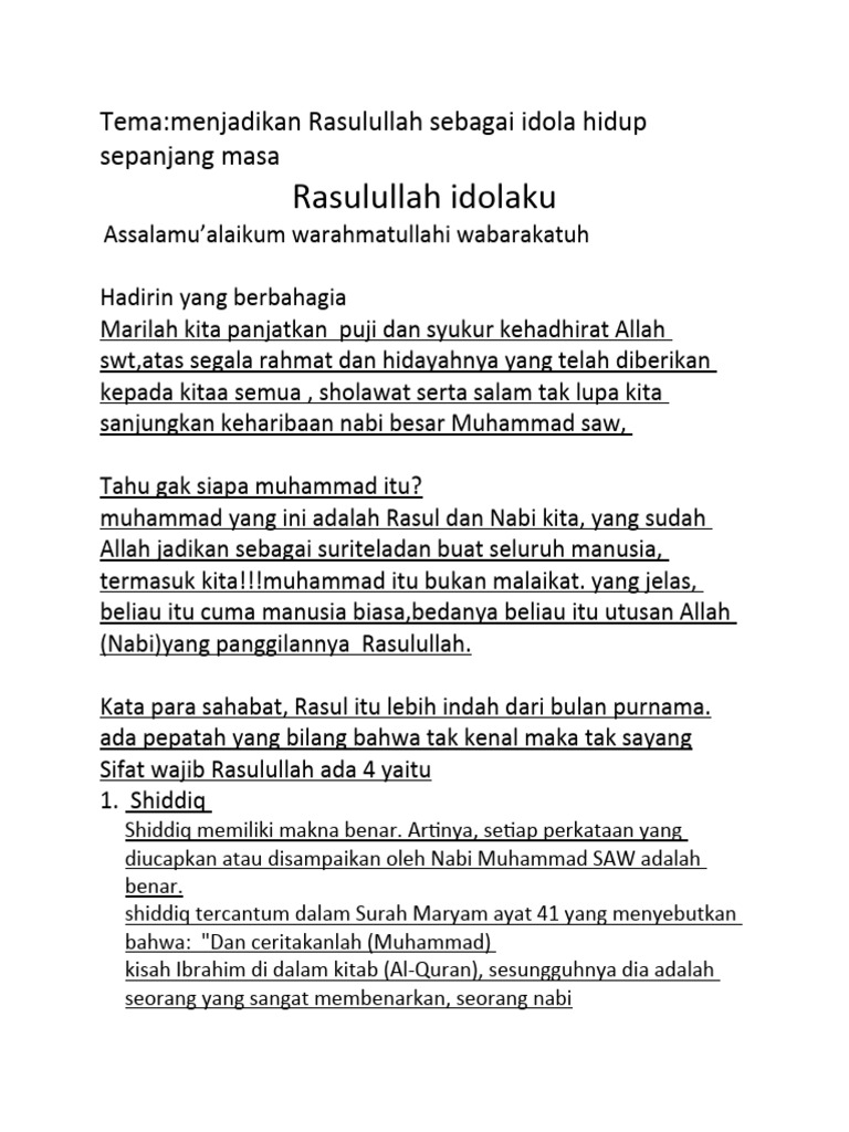 Rasulullah: Idola Sepanjang Masa | PDF