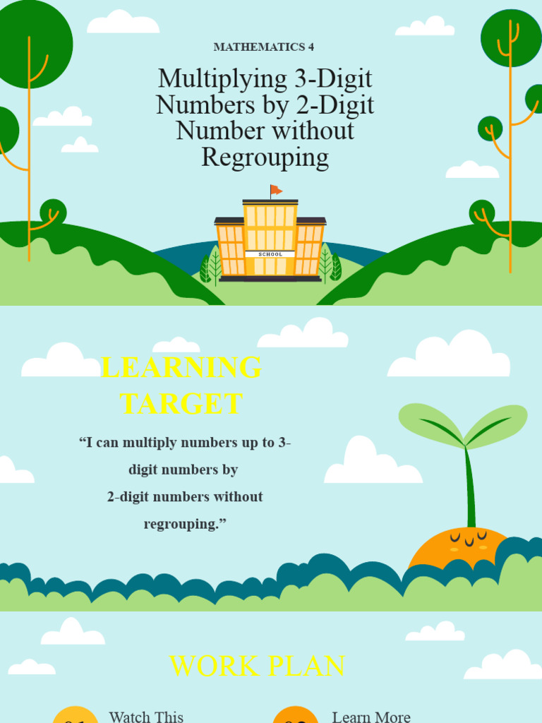 W2.2 - Multiplying 3D by 2D Without Regrouping | PDF
