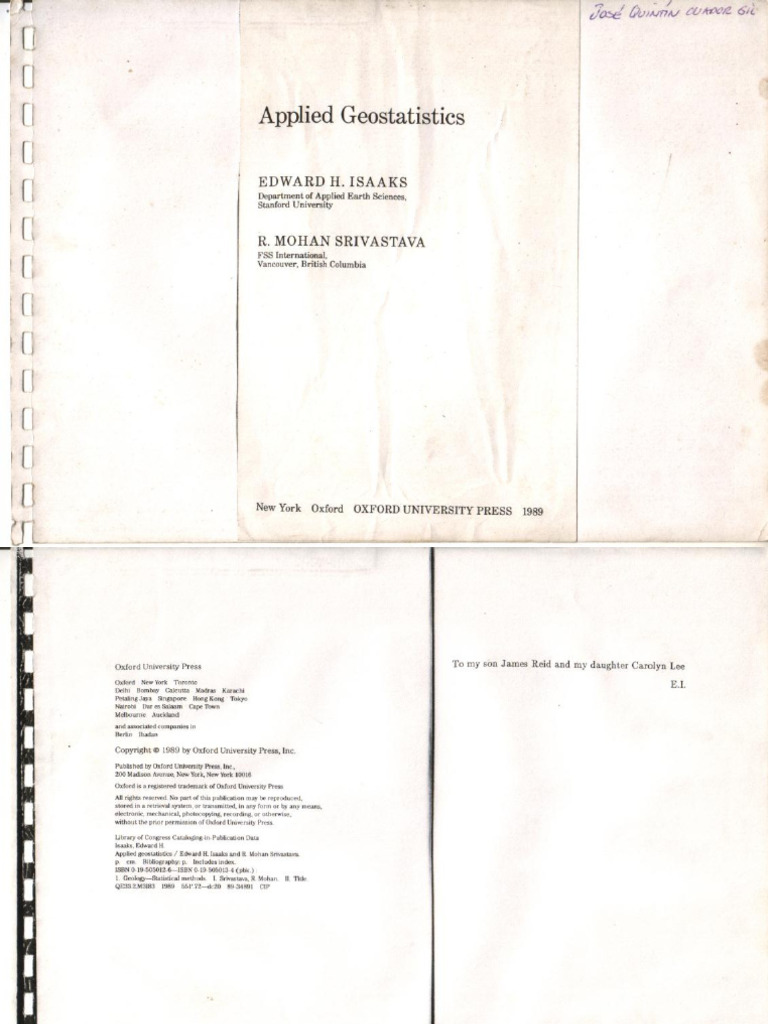 An introdution to applied geostatistics pdf