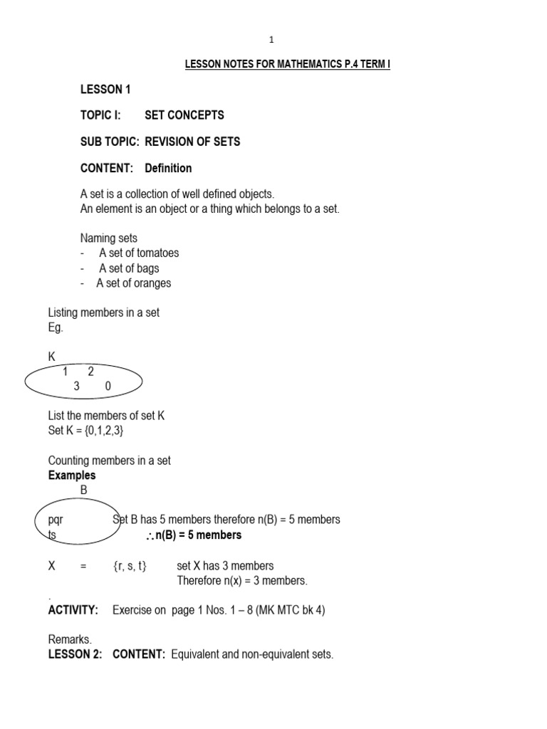 p.4 Primary Four MTC Notes Teacher - Ac | PDF