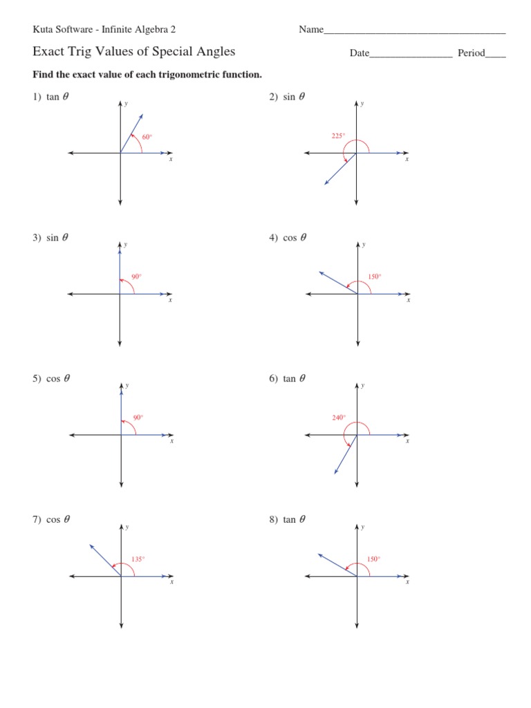 Worksheets Sin Cos Tan Worksheet worksheets sin cos tan worksheet christopherjoel free trig values of special angles switchconf exact switchconf