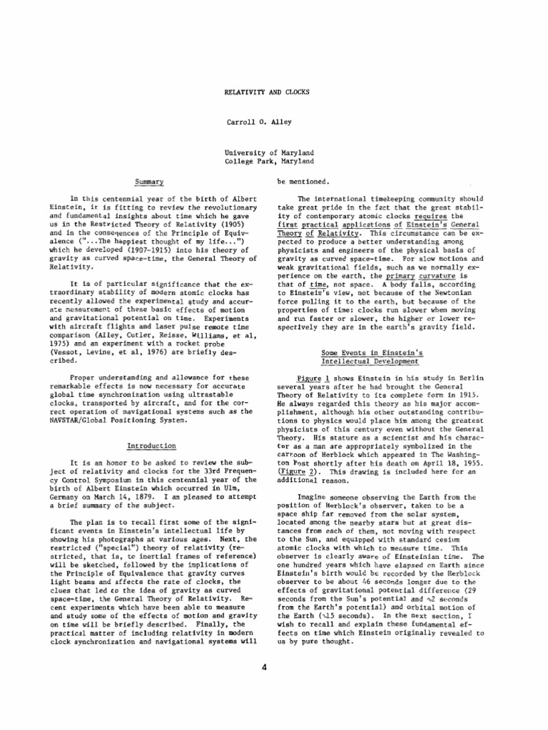 Alley1979relativity_and_clocks PDF Physics Theory Of Relativity