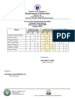 Lesson Plan Monitoring Checklist